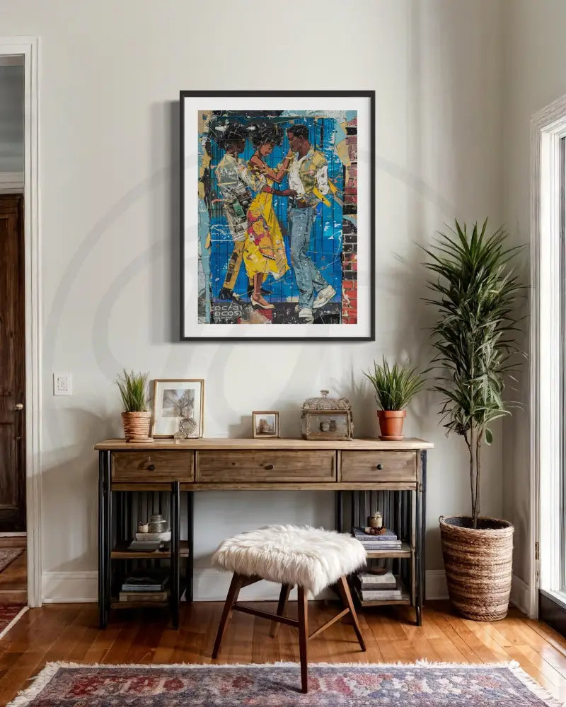 Afrocentric love and joy cultural art print.
