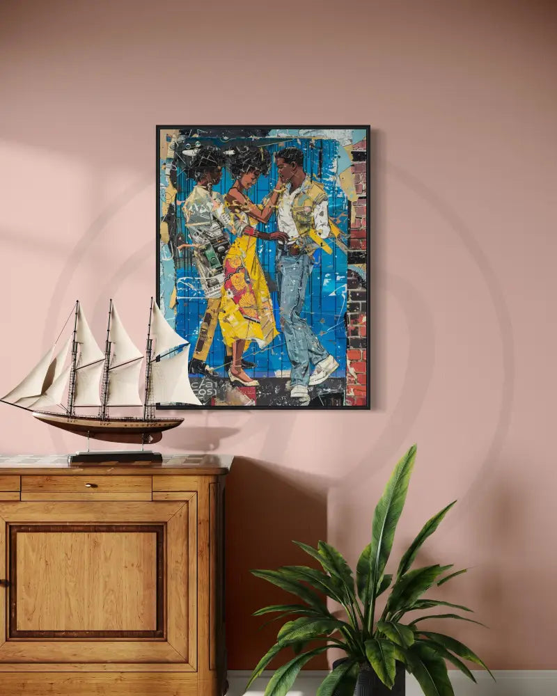 Vibrant Black couple wall décor digital download.