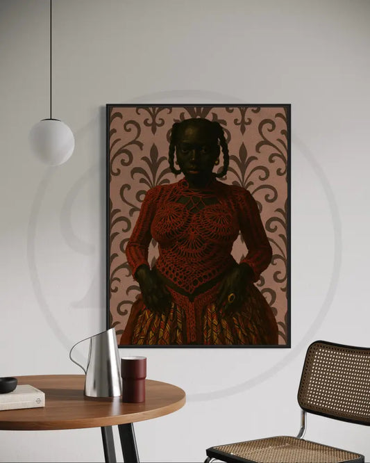 Afrocentric portrait of Black woman in crochet fashion
