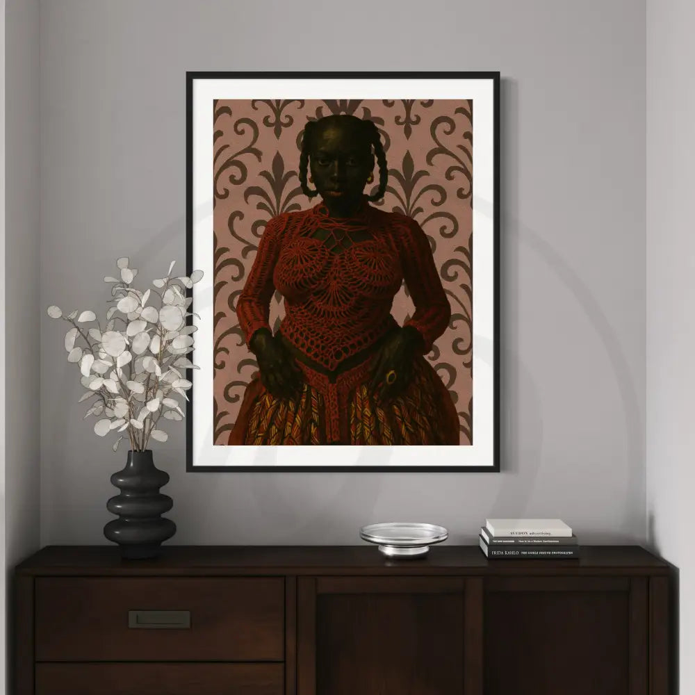 Crochet top and patterned skirt Afrocentric art print