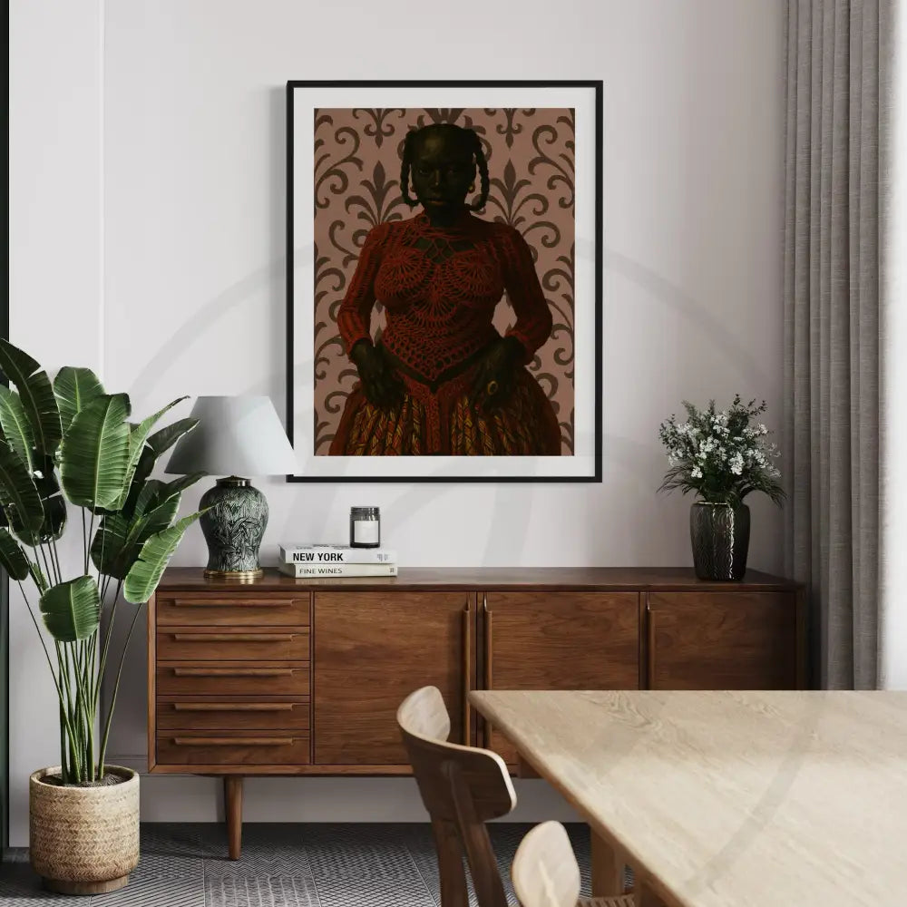 Afro-inspired portrait with cultural crochet design