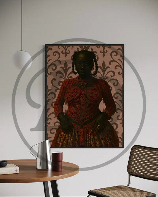 Afrocentric portrait of Black woman in crochet fashion