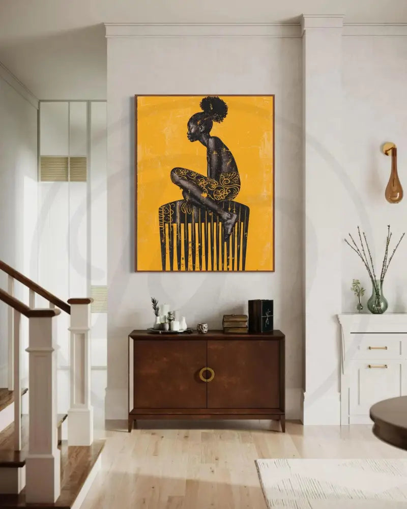 Modern Afrocentric wall décor celebrating Black beauty and tradition.