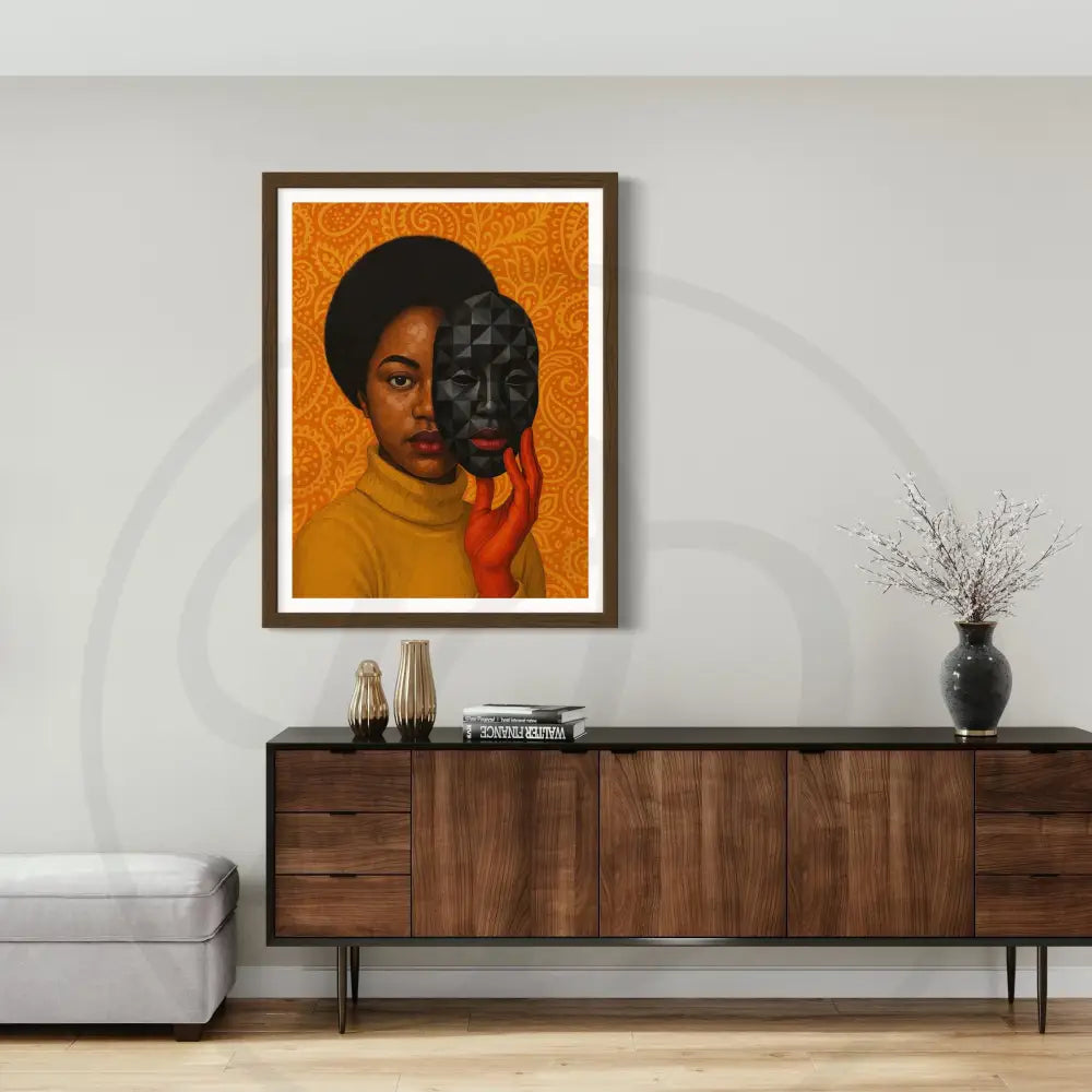 Afrocentric faceless digital art for contemporary interiors.