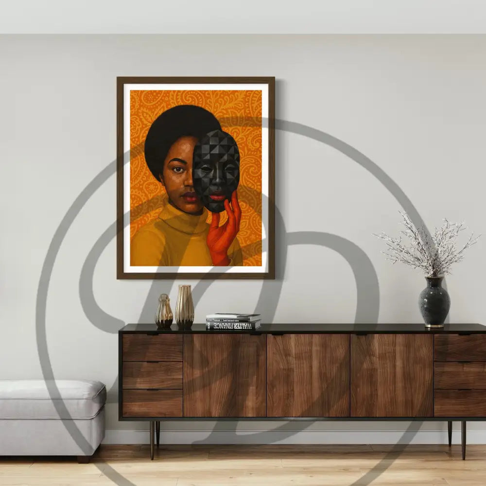 Afrocentric faceless digital art for contemporary interiors.