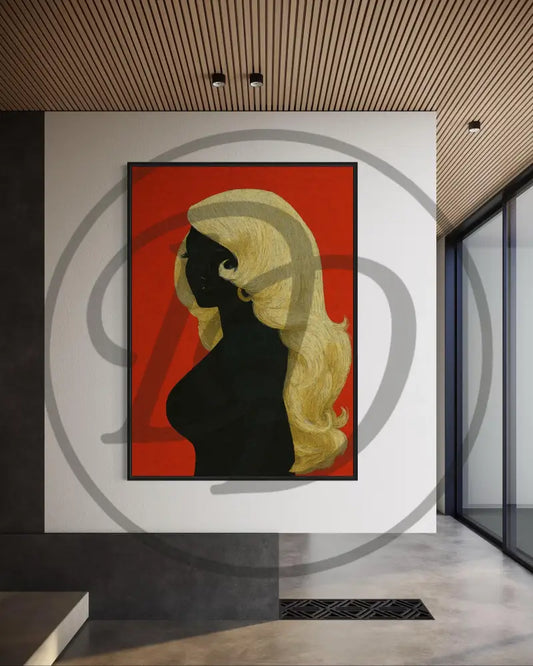 High-resolution printable art of Black woman silhouette profile.