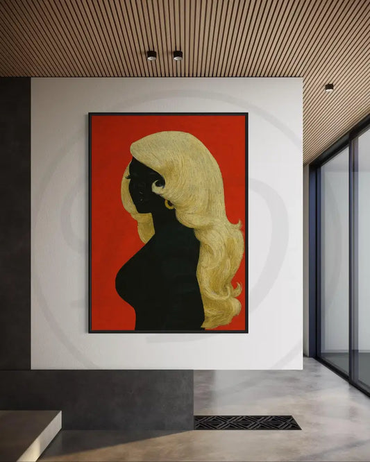 High-resolution printable art of Black woman silhouette profile.