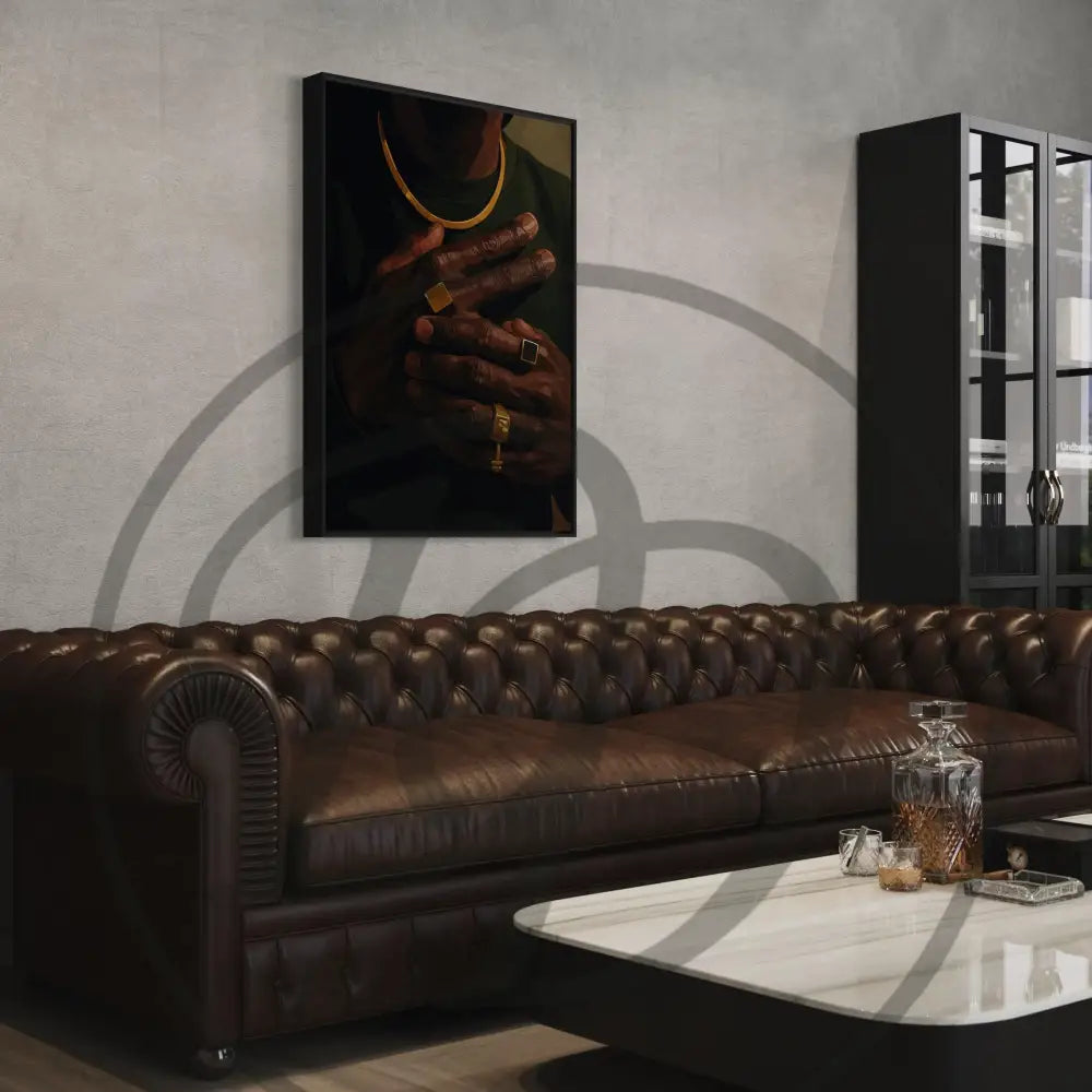 Modern African American artwork set of male style and accessories.