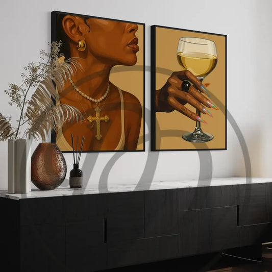 Modern African American digital art prints for contemporary urban décor.