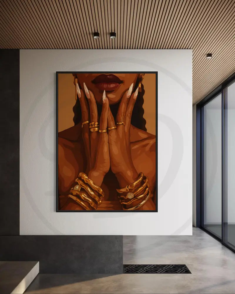 Modern African American artwork set highlighting luxury and beauty details.