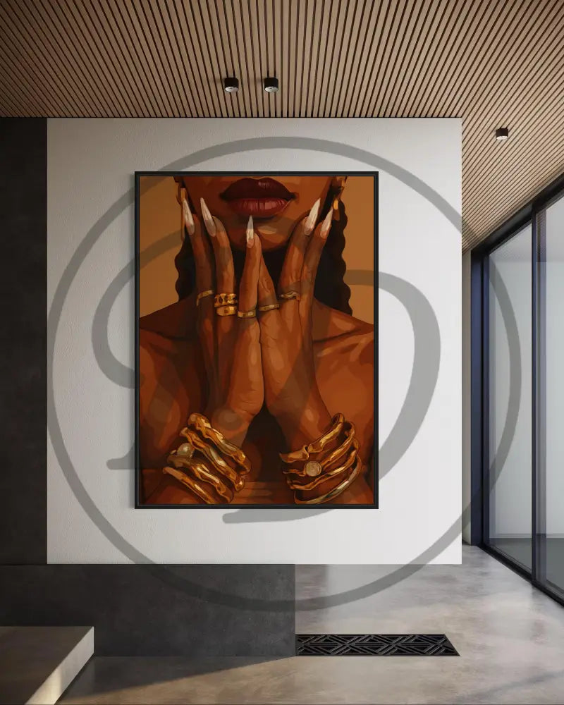 Modern African American artwork set highlighting luxury and beauty details.