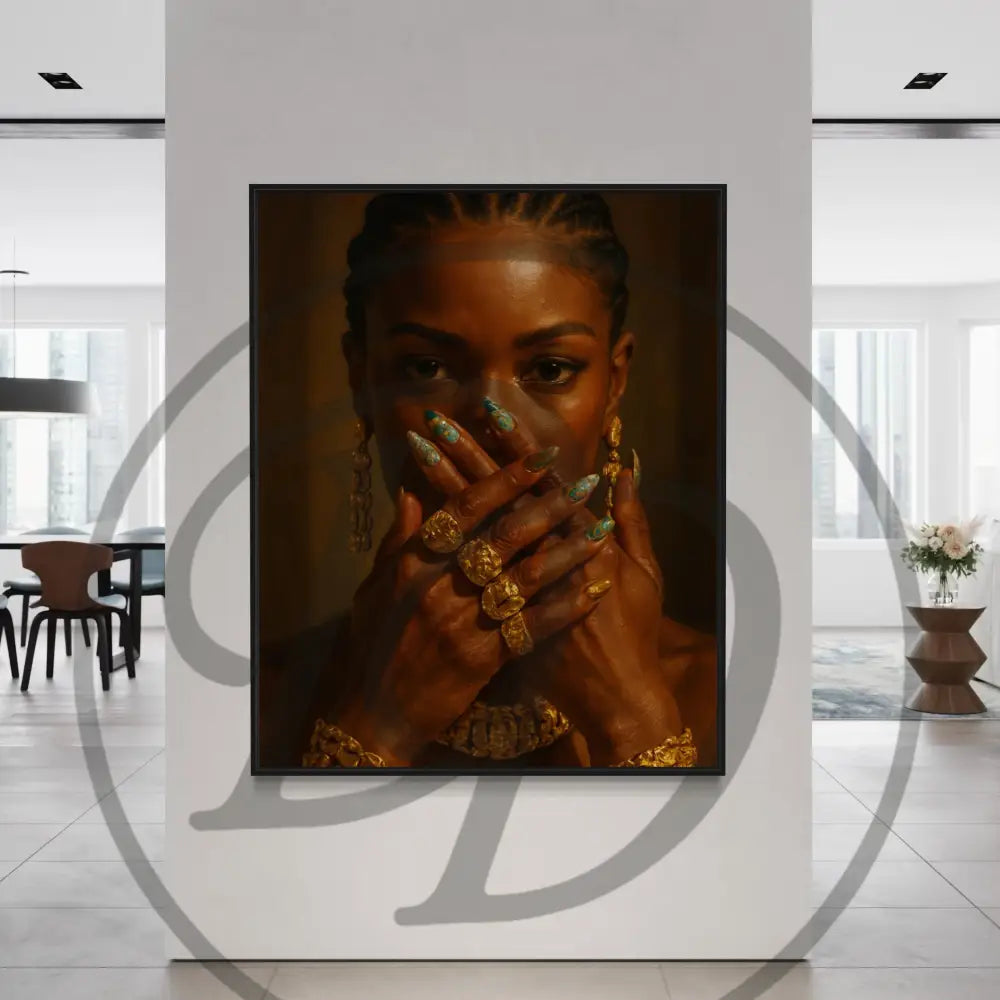 Black culture-inspired wall art set of luxury hands and powerful expressions.