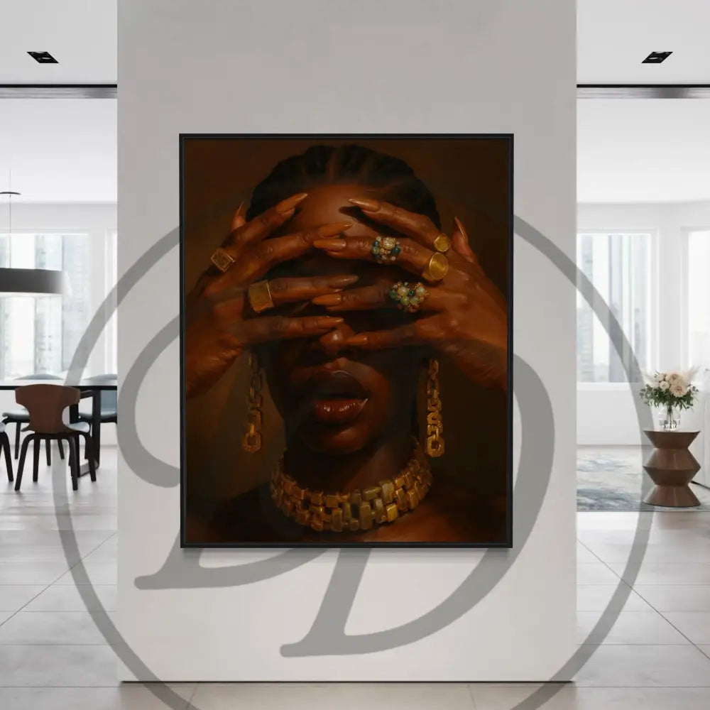 Digital wall art 5-piece set showcasing Black culture and luxury details.