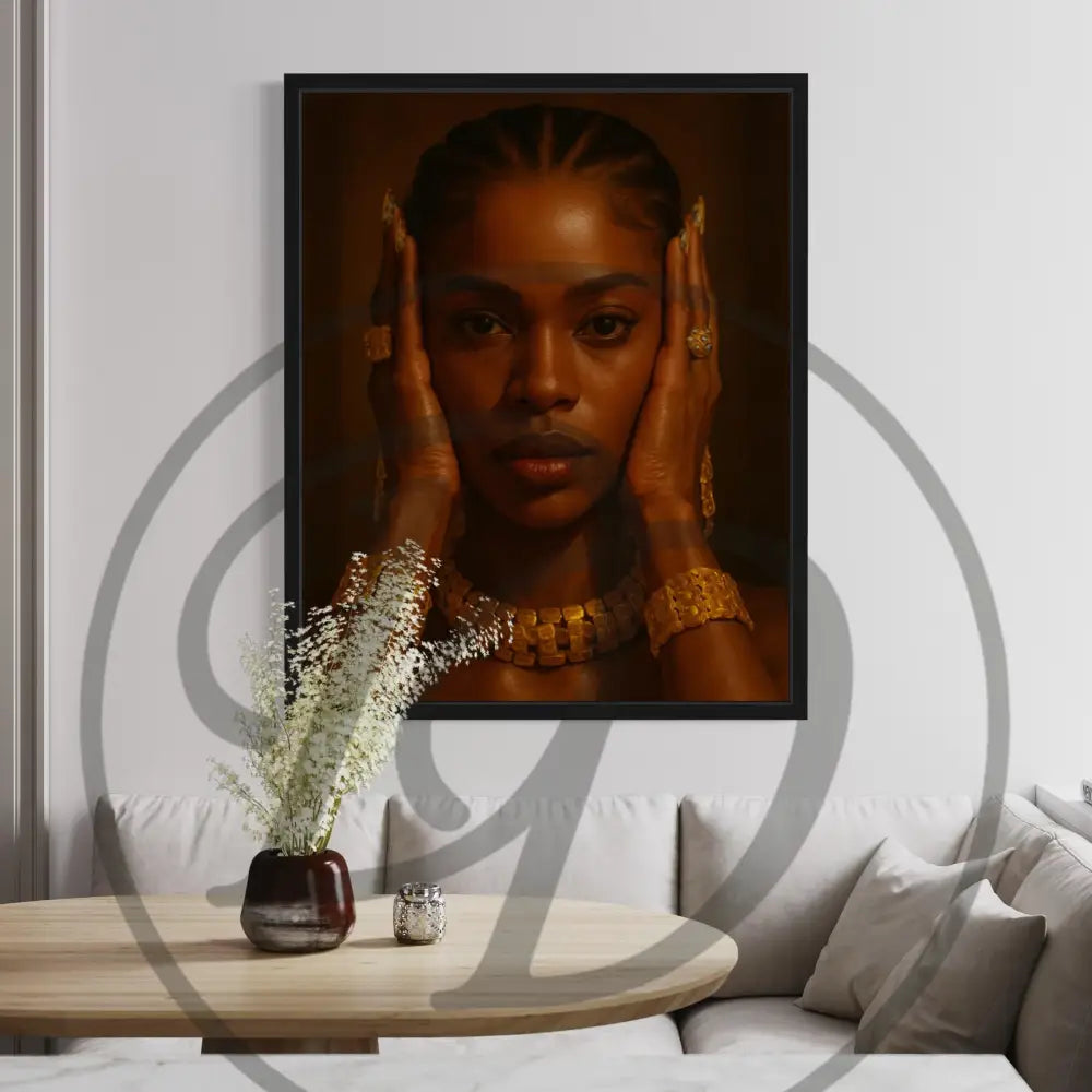 Modern African American artwork set of powerful faceless woman portraits.