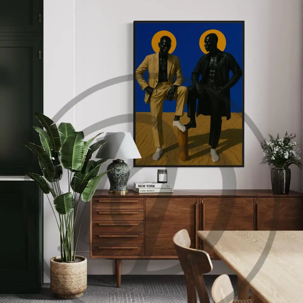 Modern Afrocentric digital artwork of Black masculinity and cultural style.