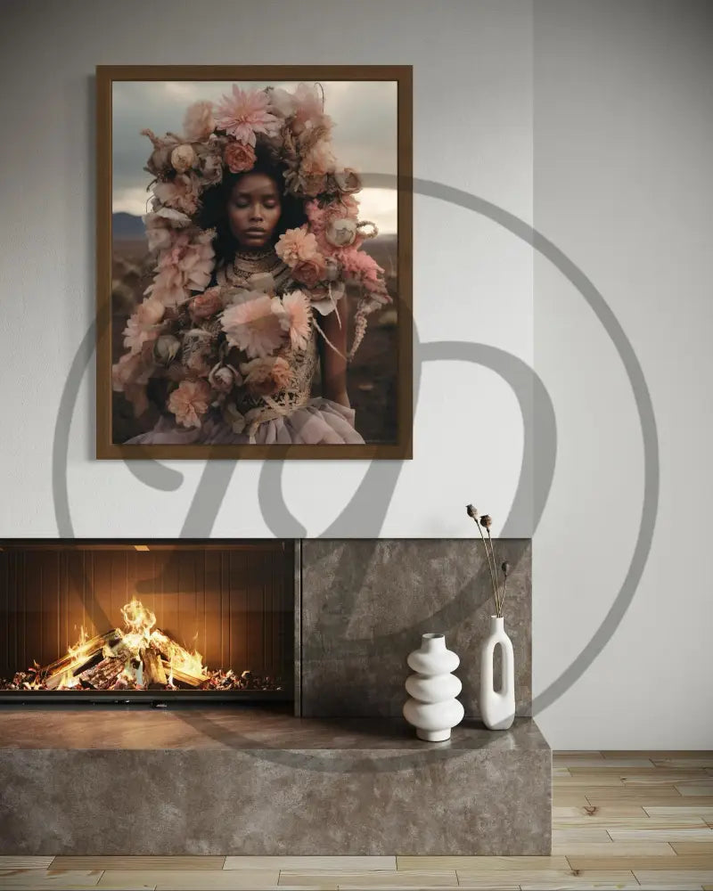 Printable modern art celebrating Black elegance and nature-inspired style.