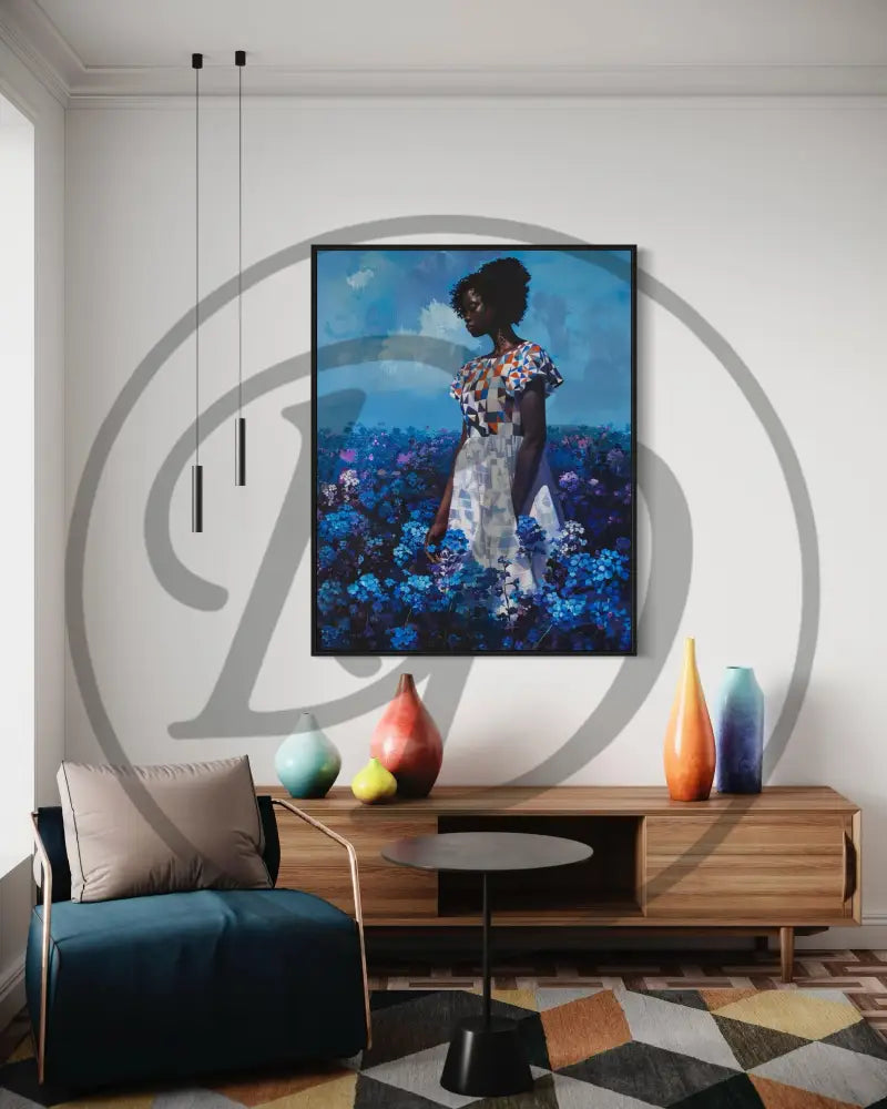Printable modern art celebrating Black beauty and nature.