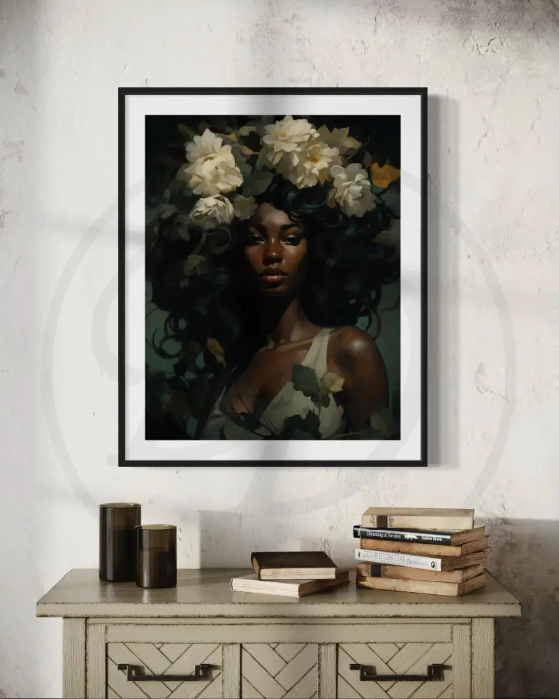 Printable modern art celebrating Black culture, strength, and femininity.