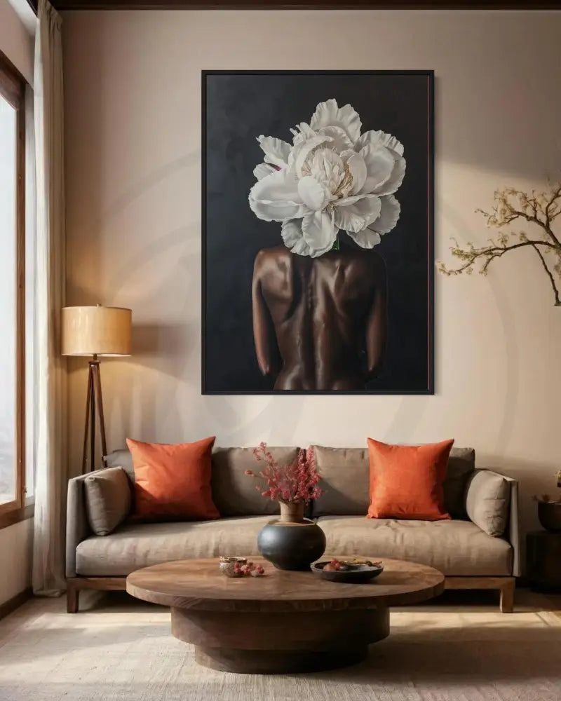 Bold and elegant Black woman art print with sensual undertones.