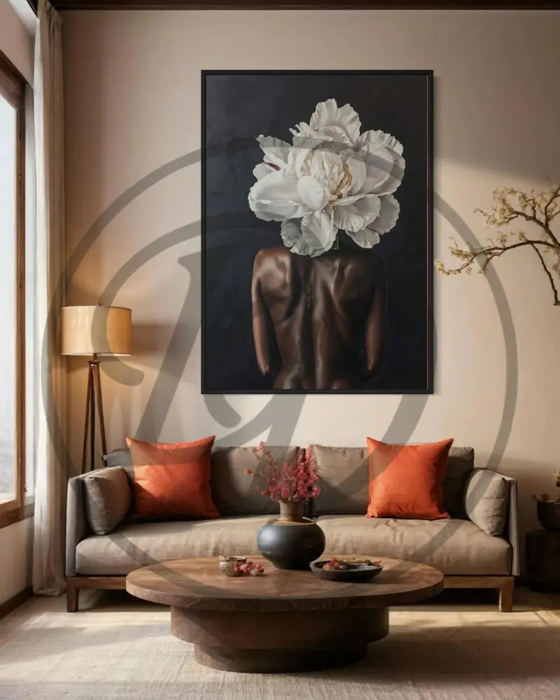 Bold and elegant Black woman art print with sensual undertones.