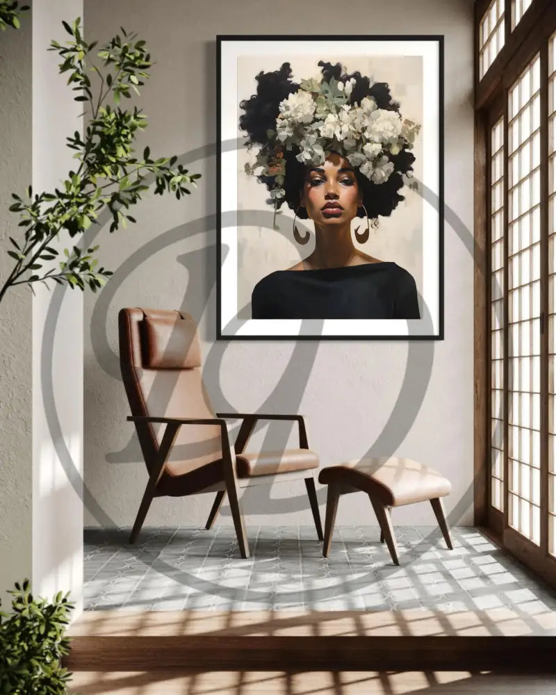 Printable modern art celebrating Black beauty and nature.