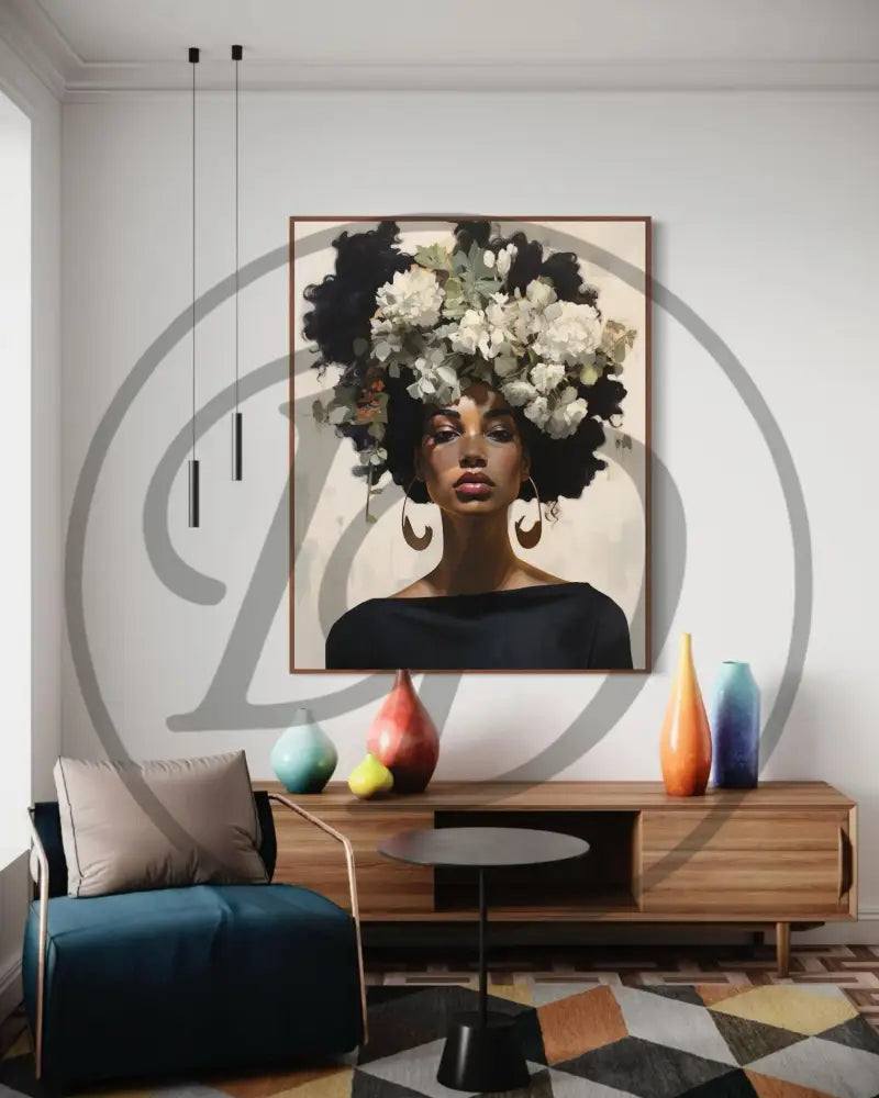 Minimalist floral portrait digital art for premium home décor.