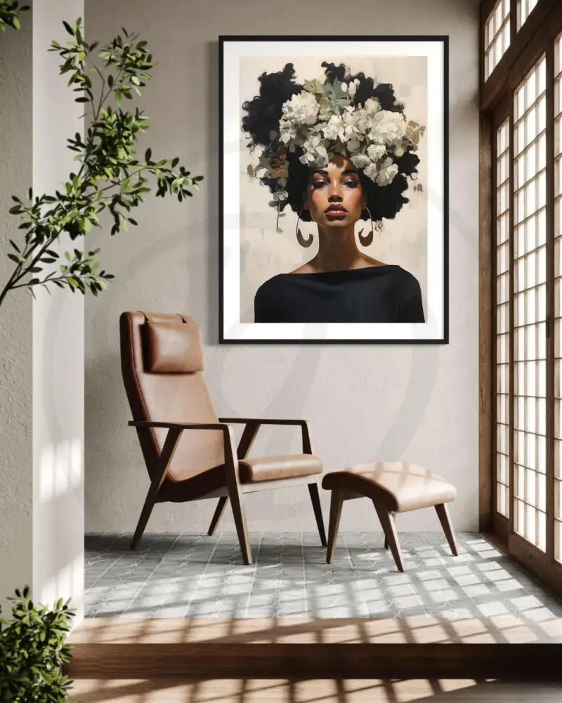 Printable modern art celebrating Black beauty and nature.