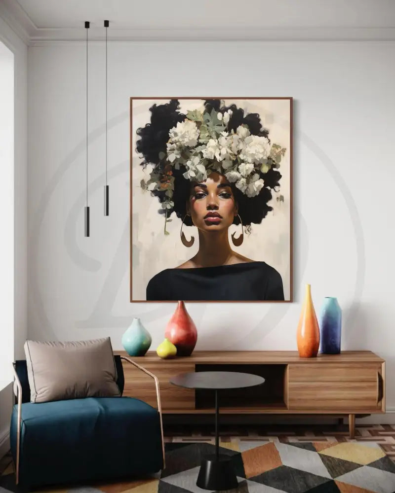 Minimalist floral portrait digital art for premium home décor.