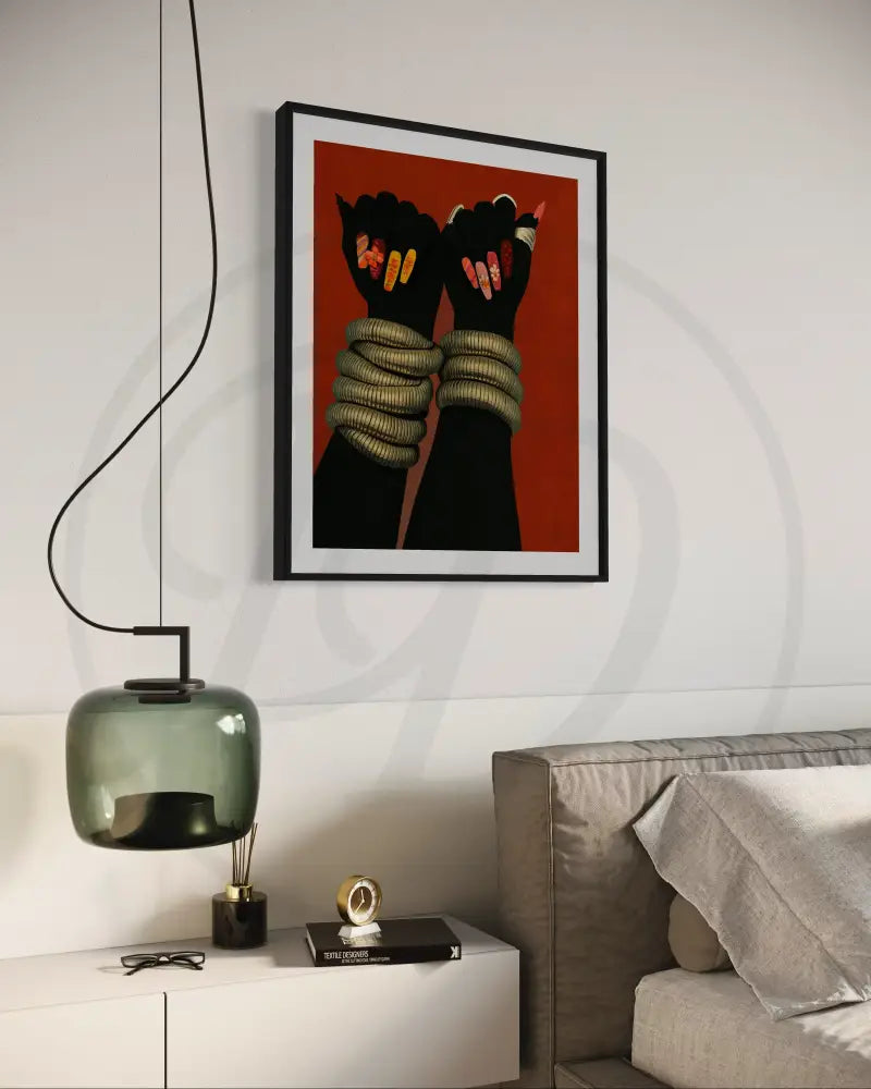 Printable jewelry hands artwork celebrating Black beauty and culture.