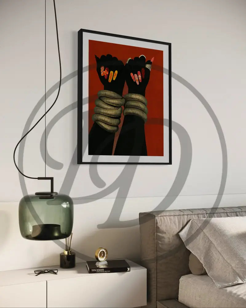 Printable jewelry hands artwork celebrating Black beauty and culture.