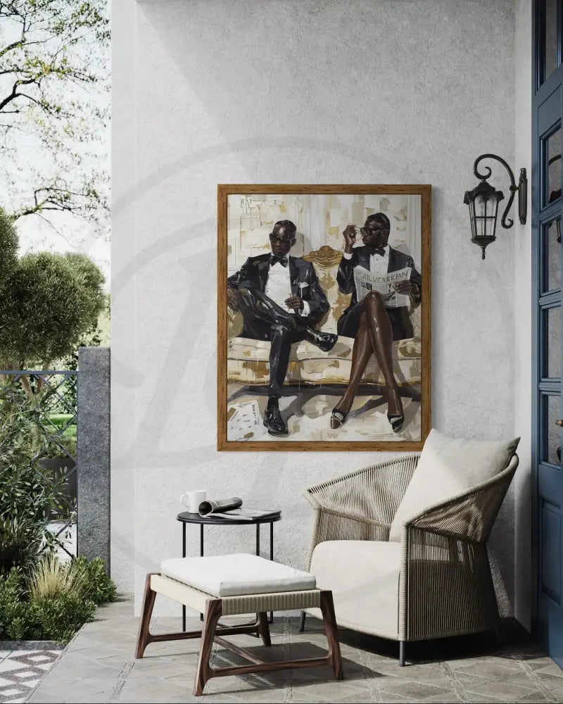 Black men art print with modern urban sophistication and luxury feel.