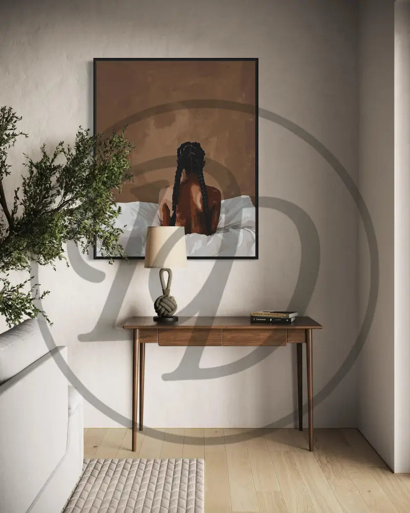 Elegant Afrocentric nude artwork for soulful, contemporary décor.