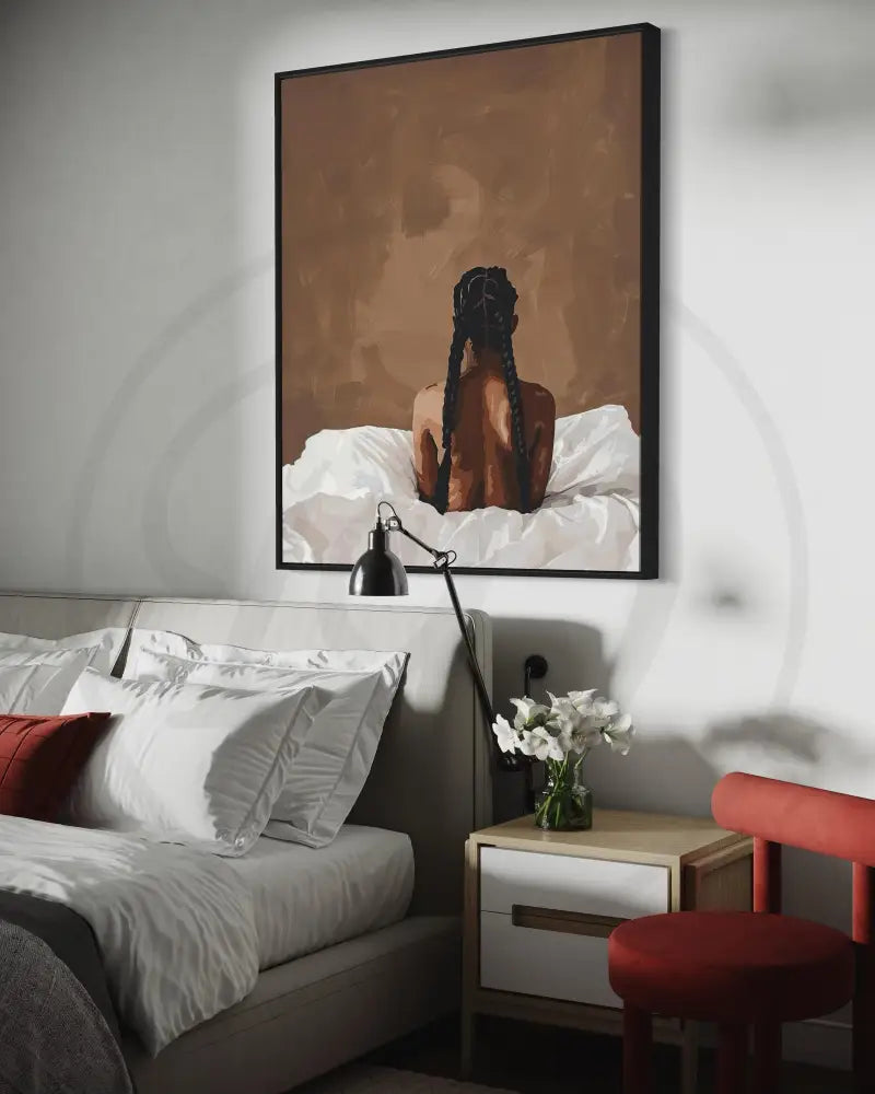 Afrocentric nude digital art perfect for intimate and stylish interiors.