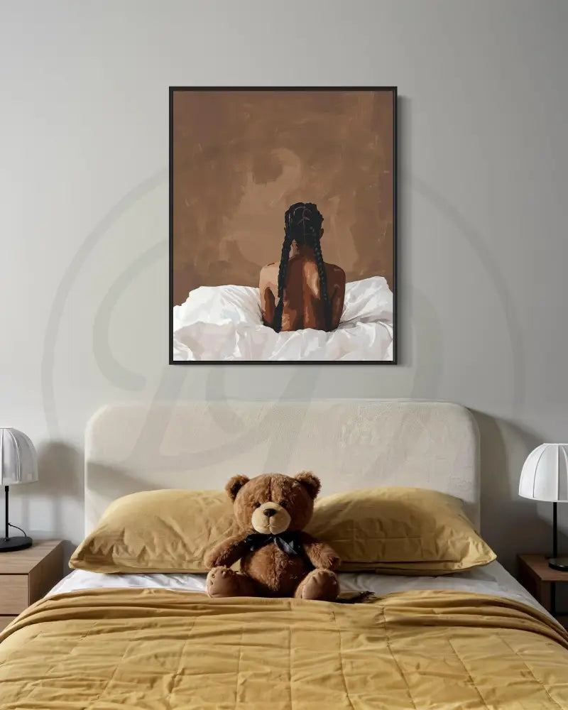 Modern Afrocentric nude digital art for bedrooms and soulful spaces.