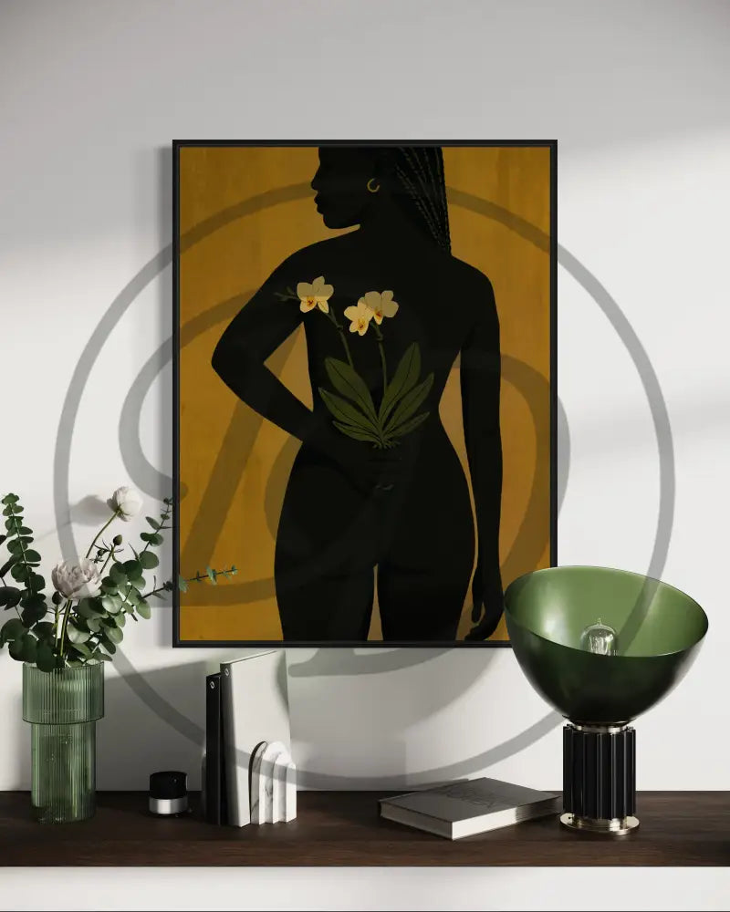 Printable art celebrating Black beauty, calmness, and modern design.