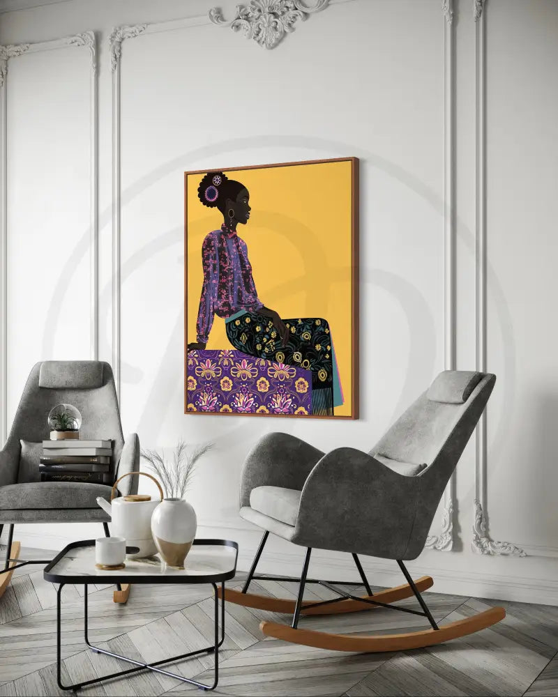 Afrocentric modern editorial fashion artwork.