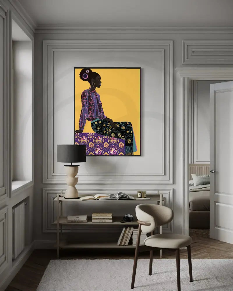 Afrocentric fine art print for colorful modern interiors.