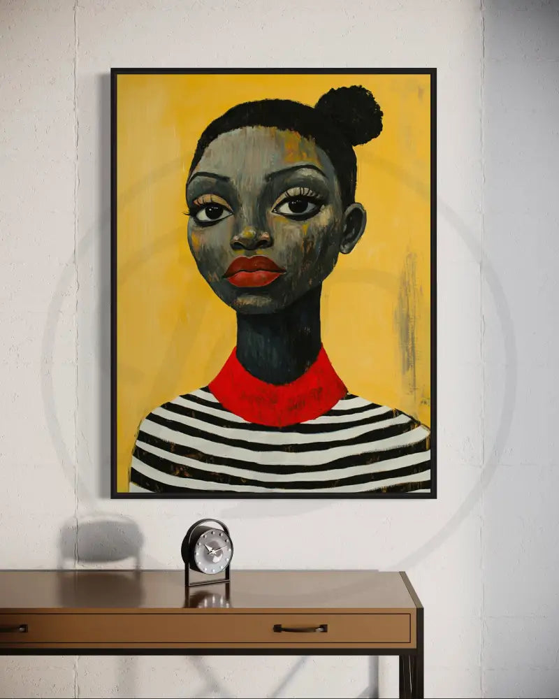 Afrocentric expressive portrait with painterly textures.