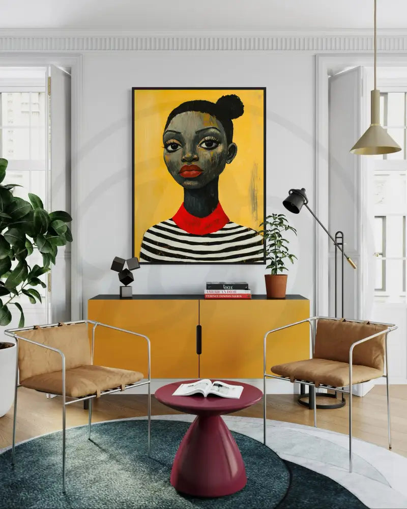 Afrocentric digital download portrait with bold colors.
