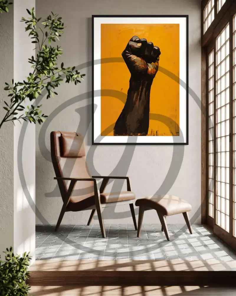 Black Power Fist Art Afrocentric Raised Hand Poster African American Art Civil Rights Digital Print Black Pride Symbol