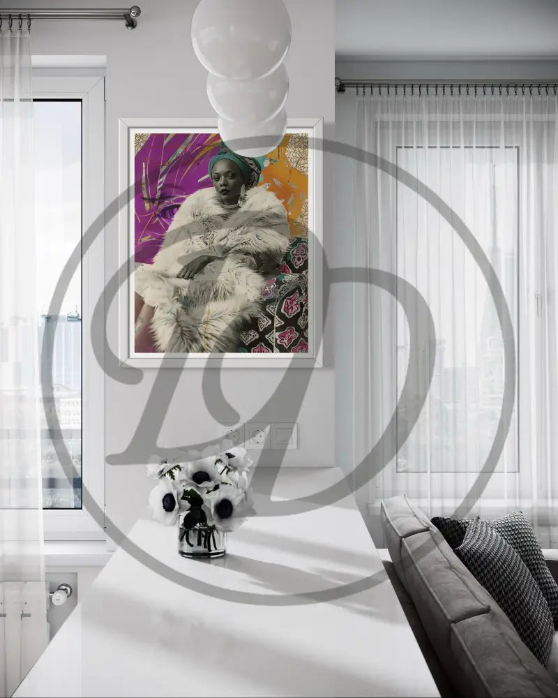 Elegant Black woman art in rich tones