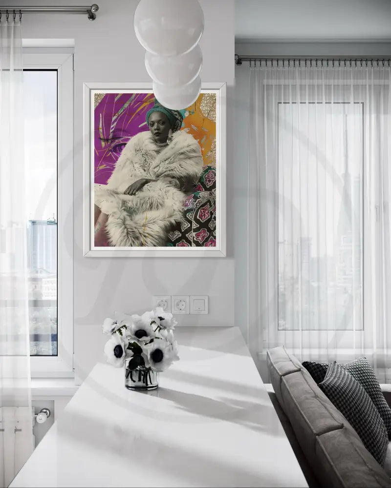 Elegant Black woman art in rich tones