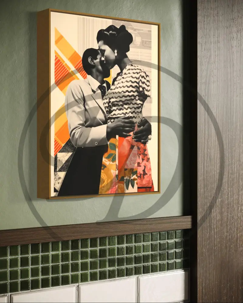 Printable modern art celebrating Black love and connection.
