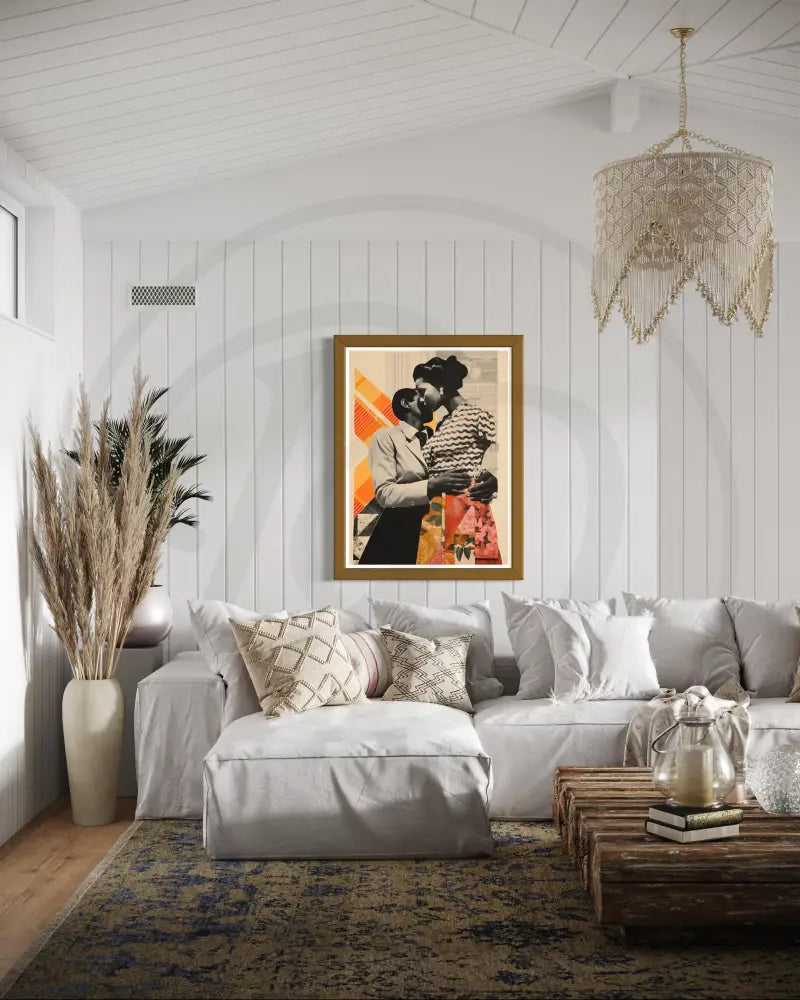 Afrocentric romance digital art with elegant and emotional vibe.