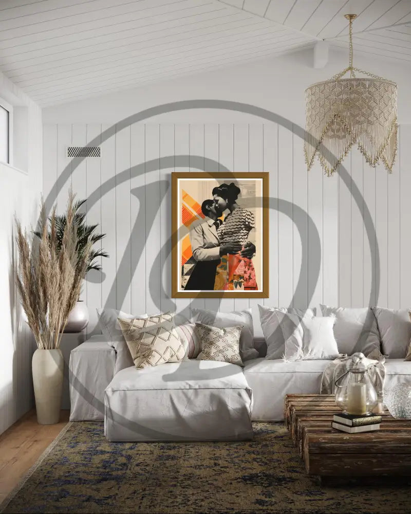 Afrocentric romance digital art with elegant and emotional vibe.