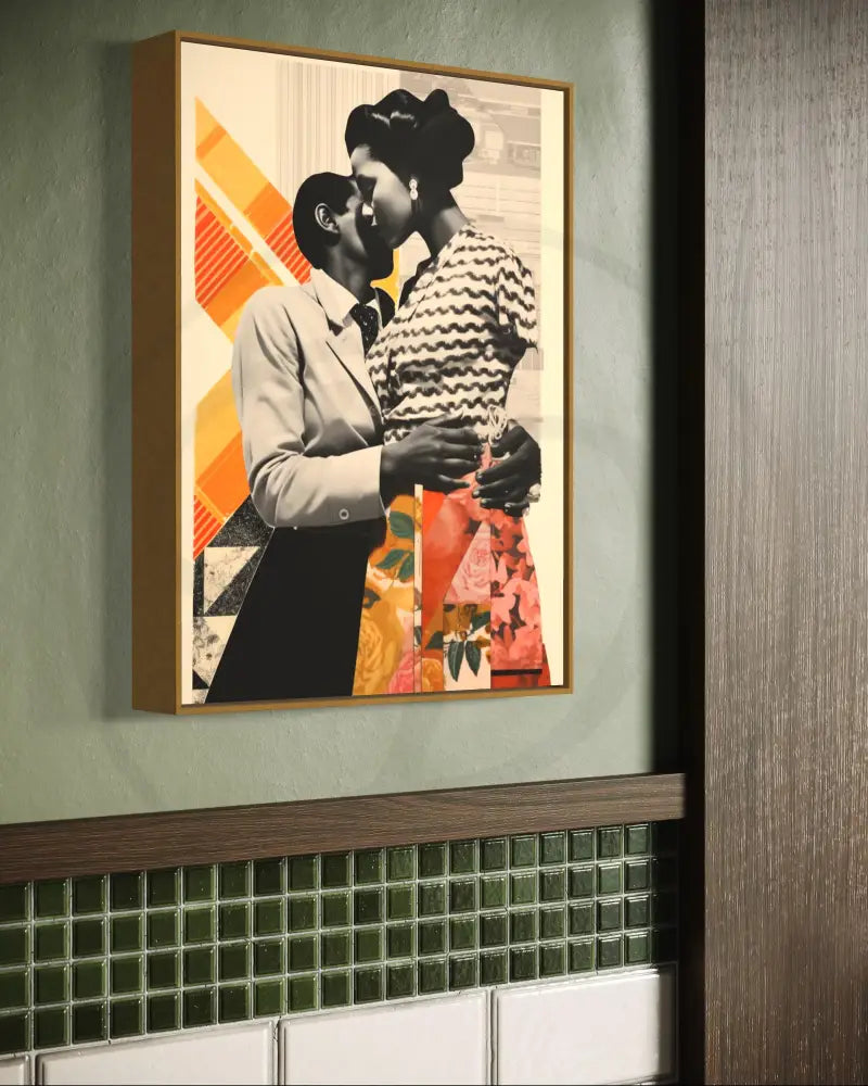 Printable modern art celebrating Black love and connection.