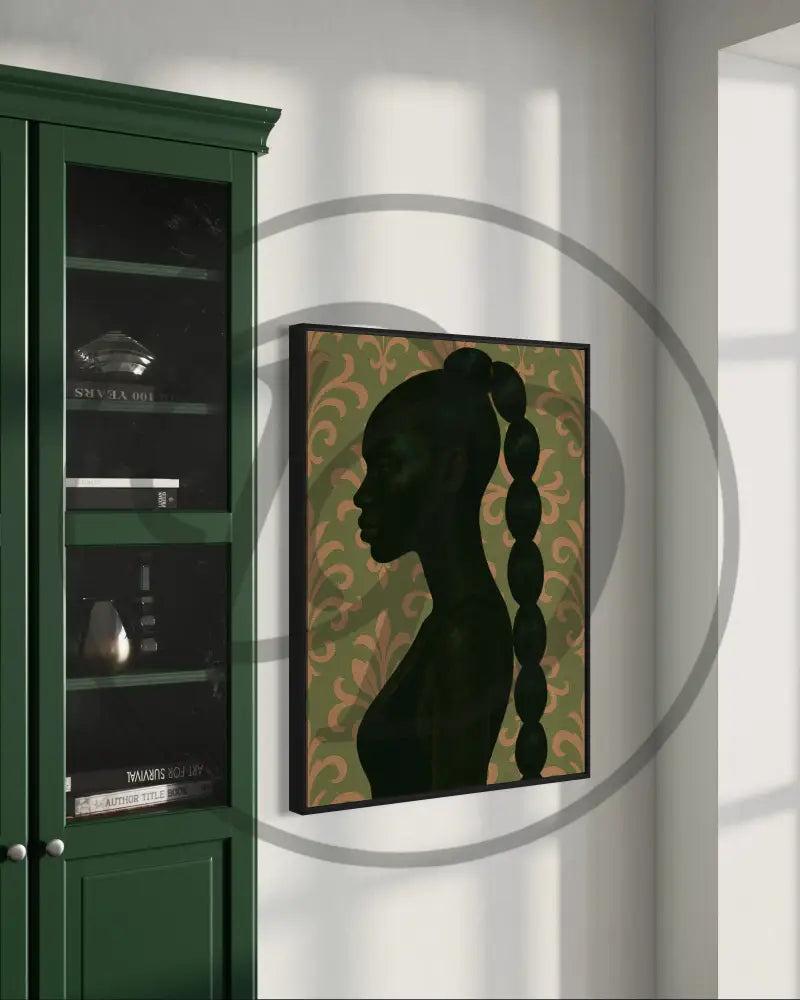 Afro-inspired silhouette wall print with elegant design