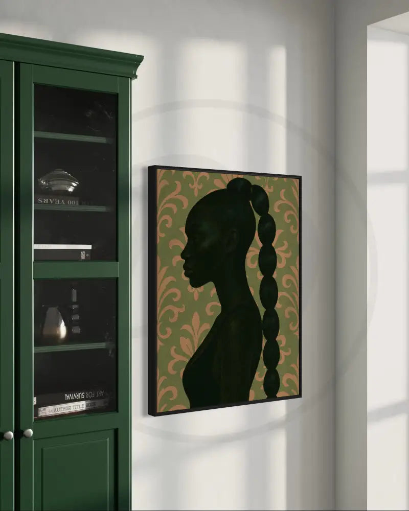 Afro-inspired silhouette wall print with elegant design