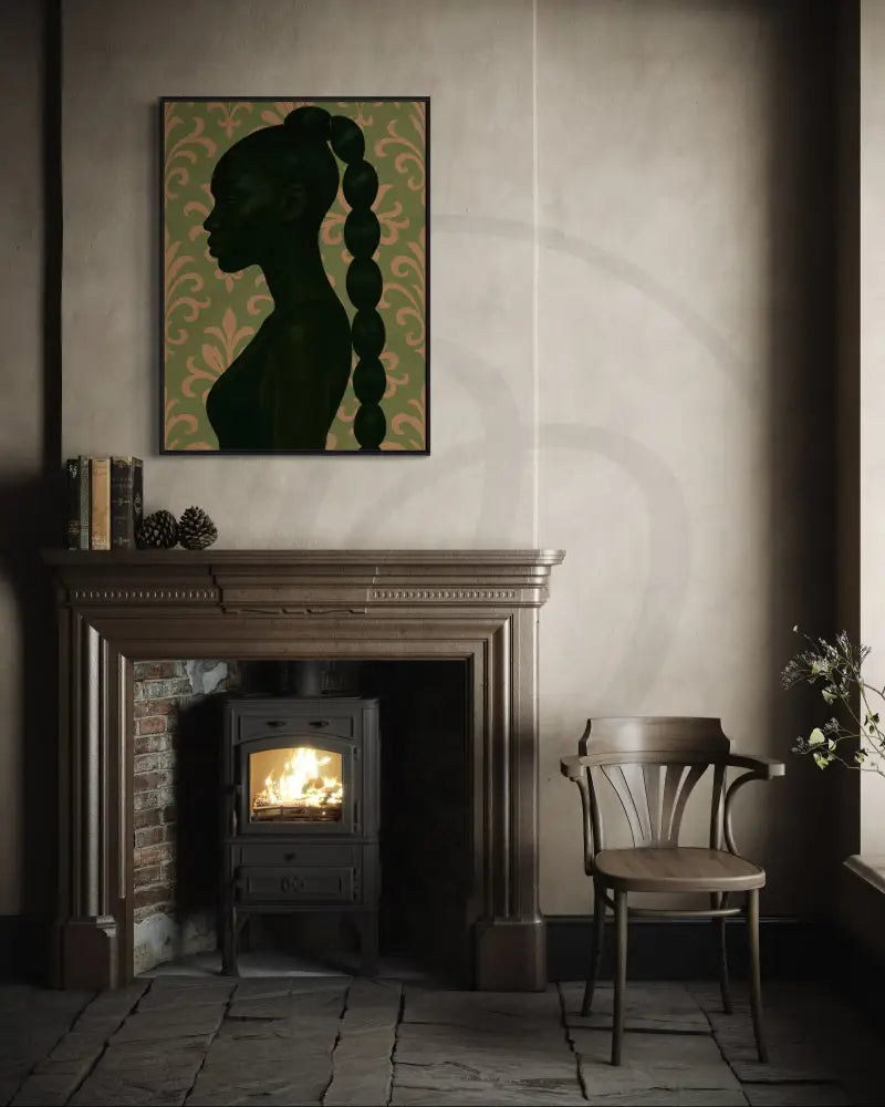 Digital download art featuring Black woman’s side profile