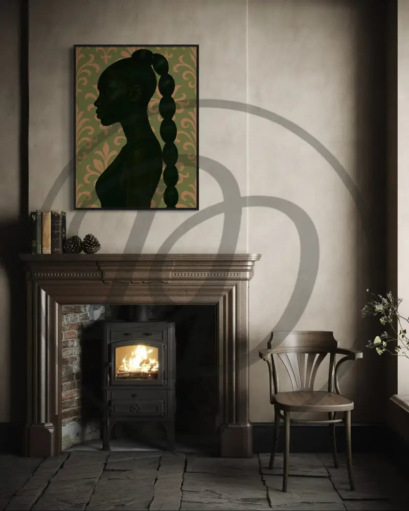 Digital download art featuring Black woman’s side profile